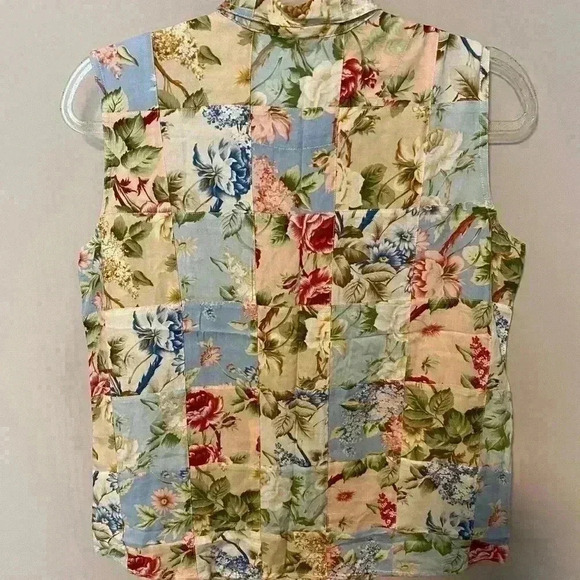 Liz Claiborne Sleeveless Patched Top Size M - Picture 2 of 3